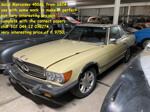 1974 Mercedes 450SL 18274 oldtimer te koop