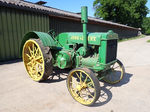 1928 John Deere D Unstyled on steel with rare PTO vooroorlogse oldtimer tractor te koop