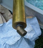 Antieke bandenpomp van koper/brons  oldtimer te koop
