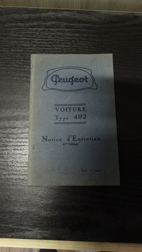 Peugeot 402 instructie boekje te koop
