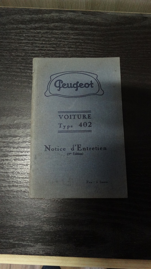 Peugeot 402 instructie boekje te koop