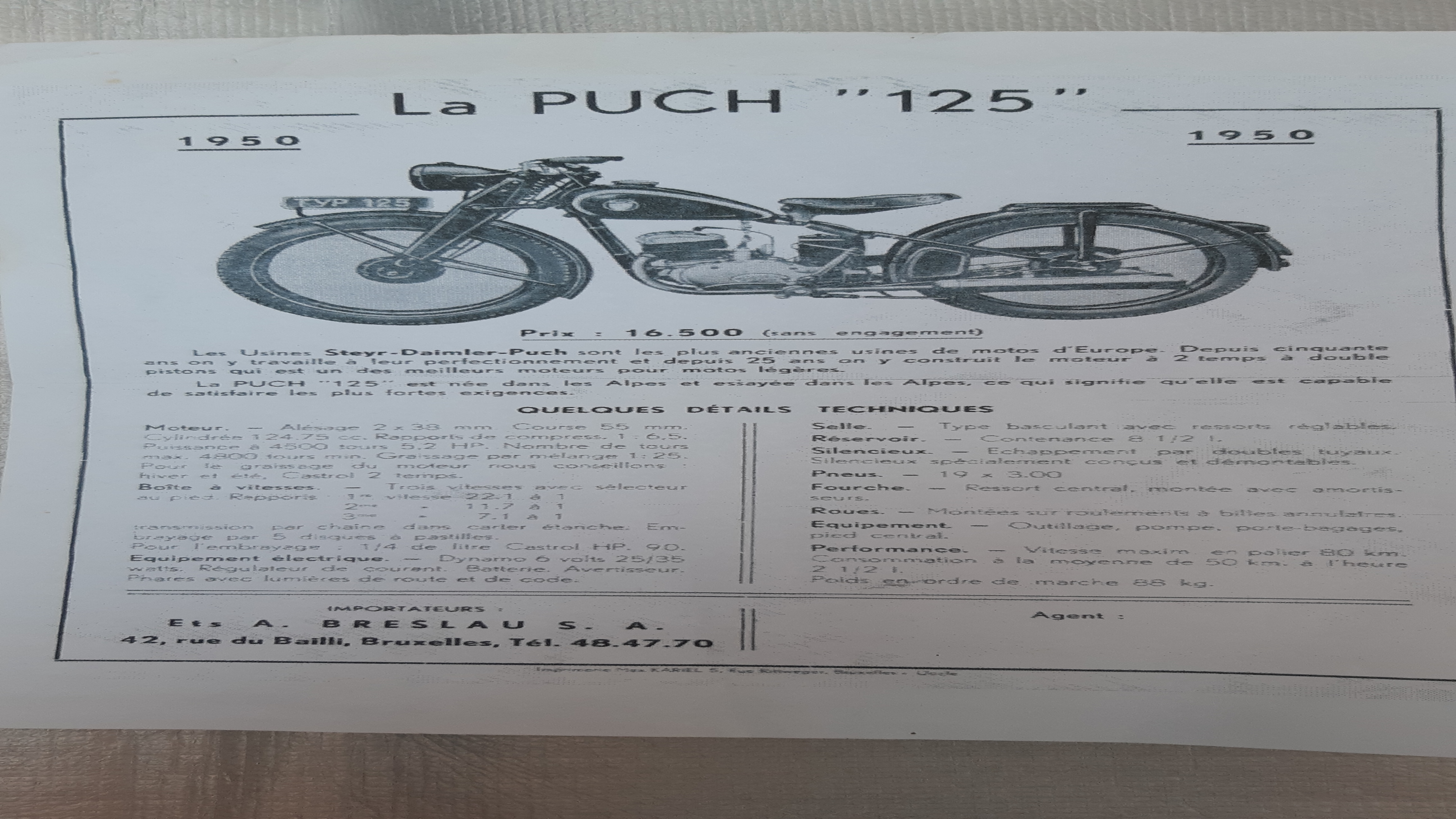 1950 Puch 125 cc oldtimer motorfiets te koop