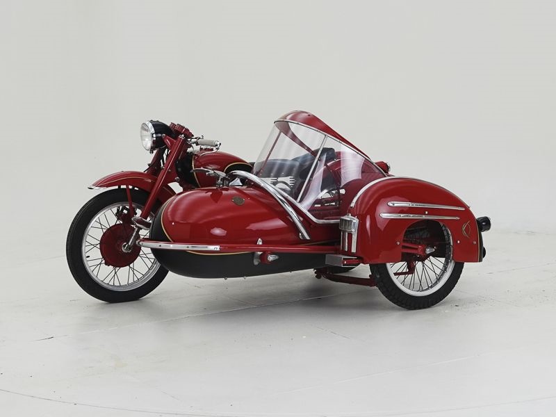 1953 Moto Guzzi Falcone + Sidecar oldtimer motorfiets te koop